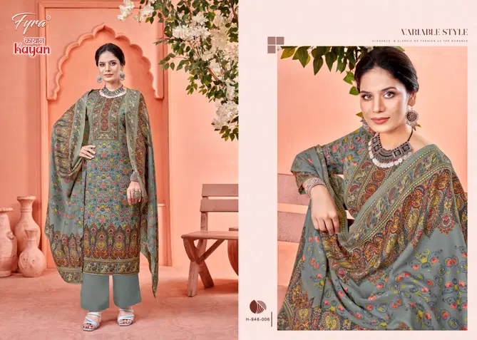 Kayan By Fyra Printed Pashmina Dress Material Catalog